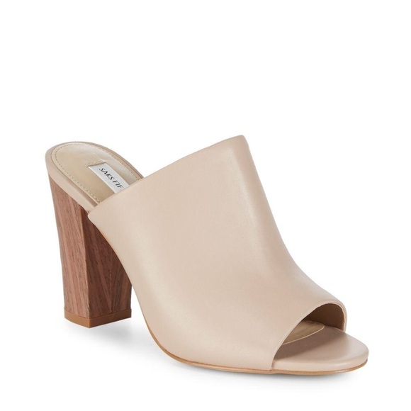 Saks Fifth Avenue Melina Block Heel Mule in Nude 9 - Picture 1 of 14